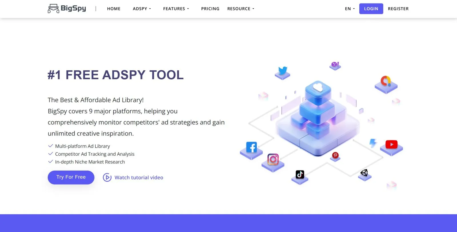BigSpy – A free AdSpy tool with a massive database.